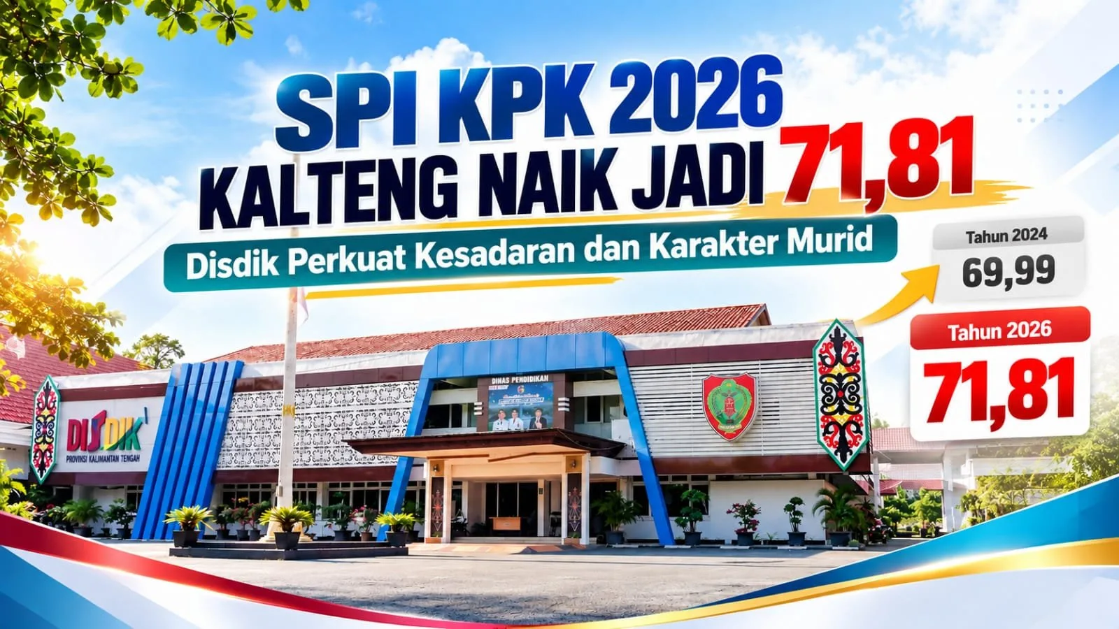 SPI KPK Kalteng 2026 Naik Jadi 71,81, Disdik Dorong Penguatan Integritas di Sekolah