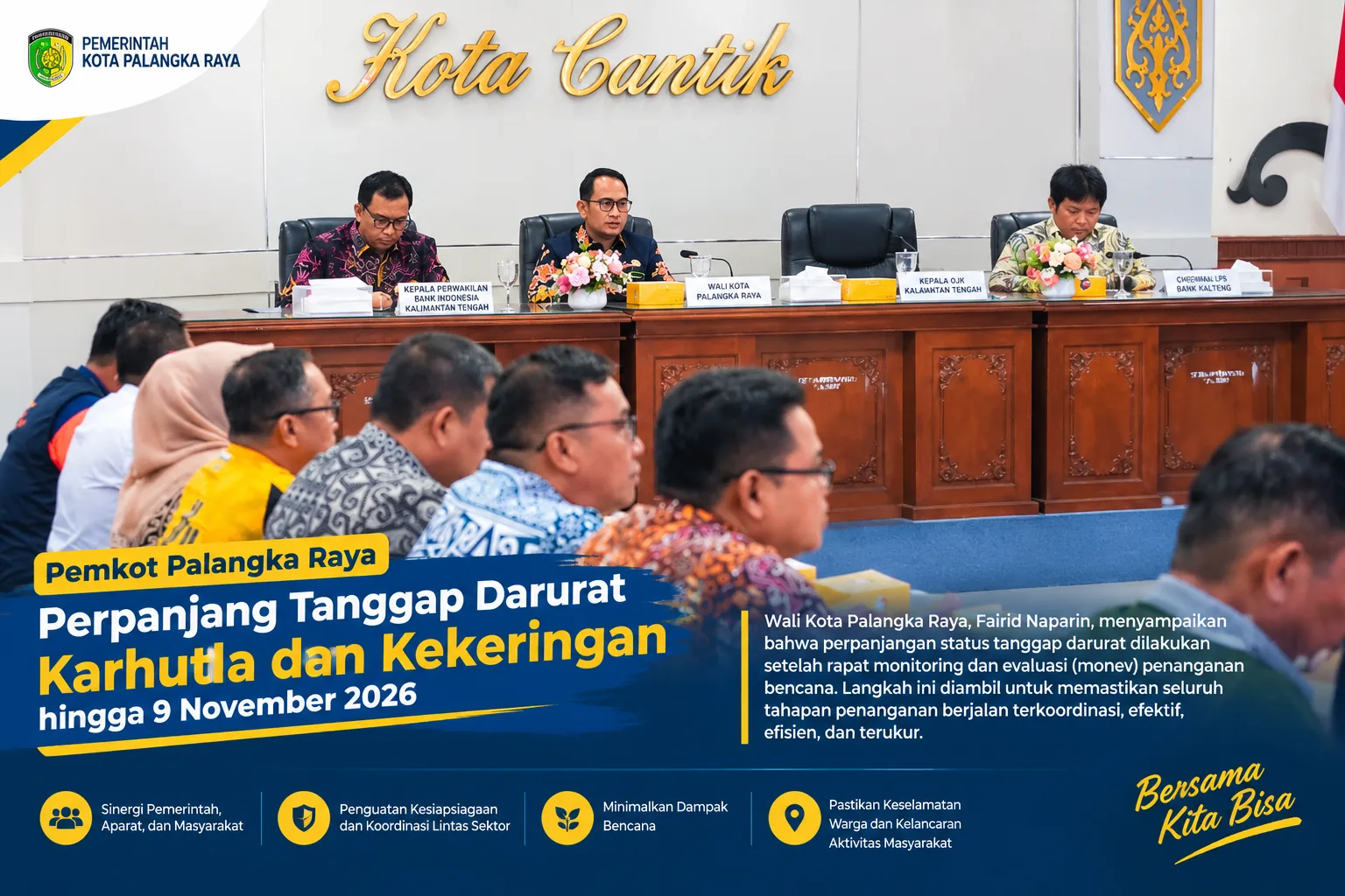 Pemkot Palangka Raya Perpanjang Tanggap Darurat Karhutla dan Kekeringan hingga 9 November