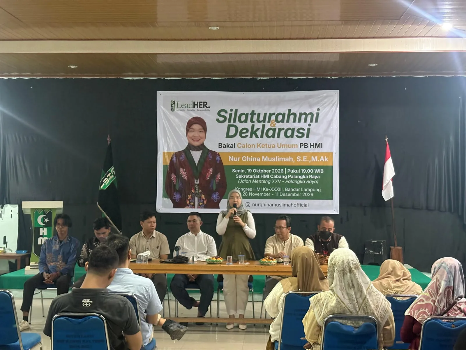 Dari Palangka Raya, Nur Ghina Muslimah Deklarasikan Diri sebagai Bakal Calon Ketua Umum PB HMI
