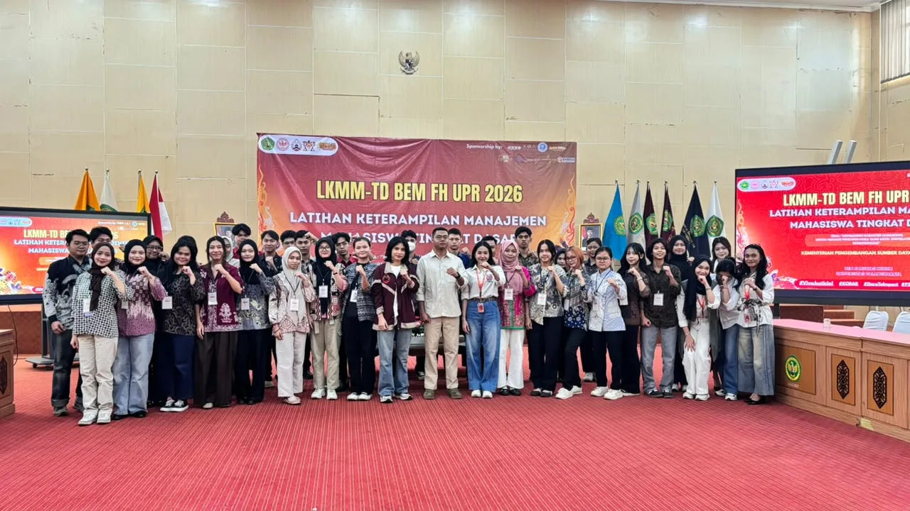 BEM FH UPR Gelar LKMM-TD, Puluhan Mahasiswa Dibekali Kepemimpinan dan Manajemen Organisasi