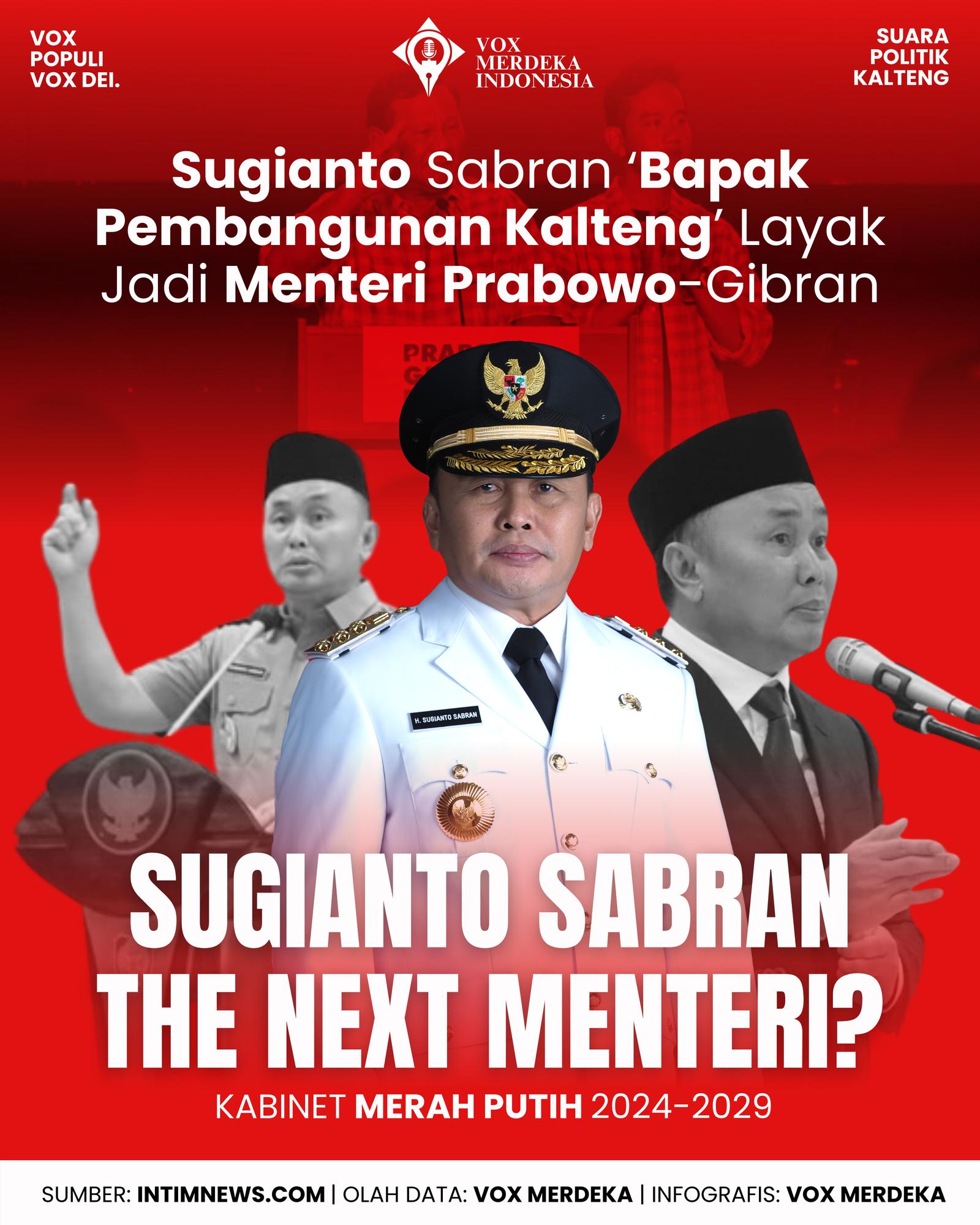 Sugianto Sabran ‘Bapak Pembangunan Kalteng’ Layak Jadi Menteri Prabowo