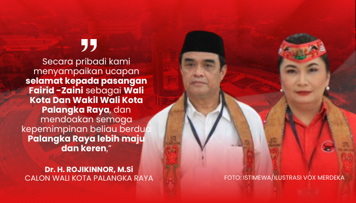Rojikinnor Ucapkan Selamat Kepada Fairid-Zaini, Harap Keduanya Bawa Palangka Raya Lebih Maju dan Sejahtera