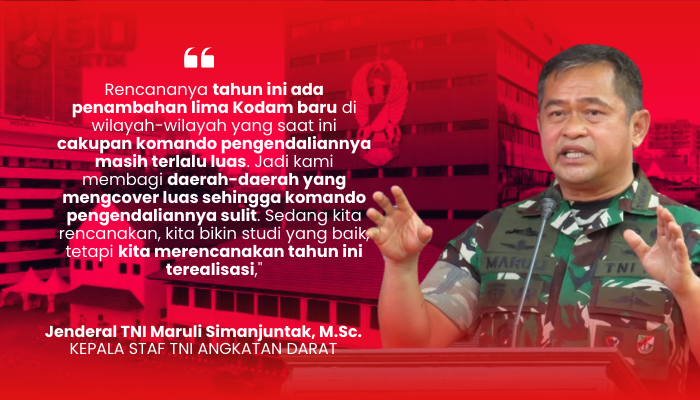 Tahun 2025, Pemerintah Bakal Tambah 5 Kodam Baru, Ini Daerahnya