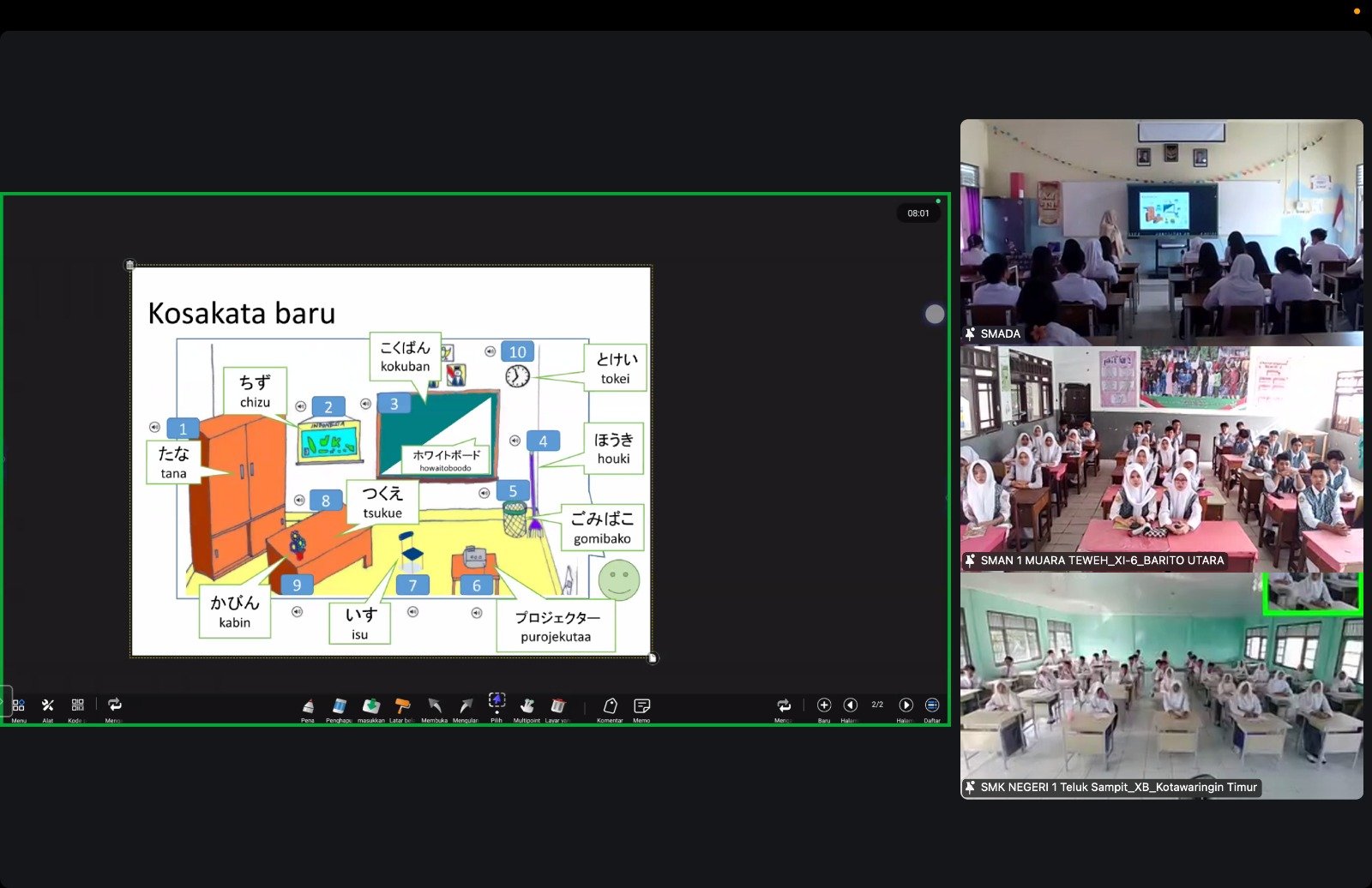 Langka Besar Pemprov, Disdik Kalteng Uji Coba Pembelajaran Hybrid Berbasis TV Interaktif dan Papan Tulis Digital