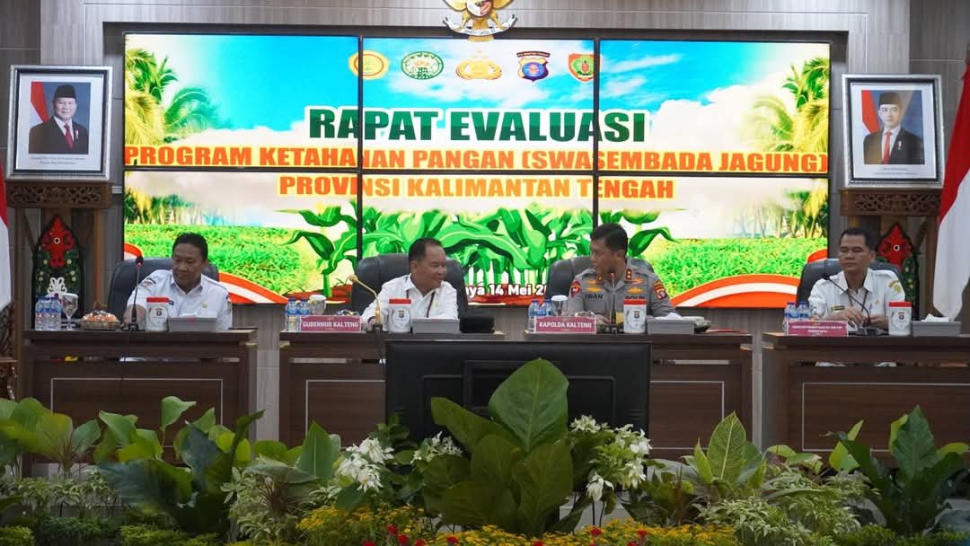Tunjukkan Komitmen dan Sinergitas, Gubernur dan Wagub Hadiri Evaluasi Ketahanan Pangan Bersama Polda Kalteng
