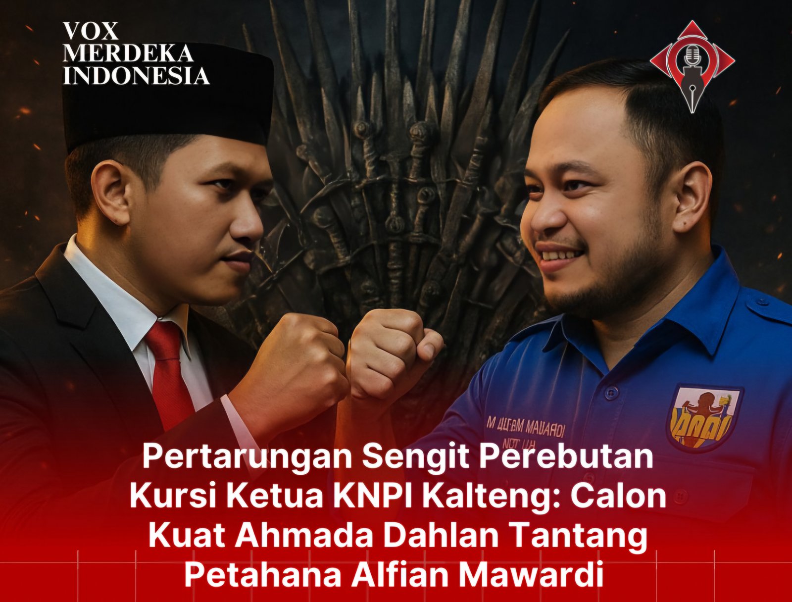 Pertarungan Sengit Perebutan Kursi Ketua KNPI Kalteng: Calon Kuat Ahmada Dahlan Tantang Petahana Alfian Mawardi 