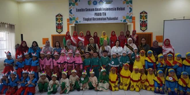 PAUD/TK se-Pahandut Meriahkan Lomba Senam Anak Indonesia Hebat