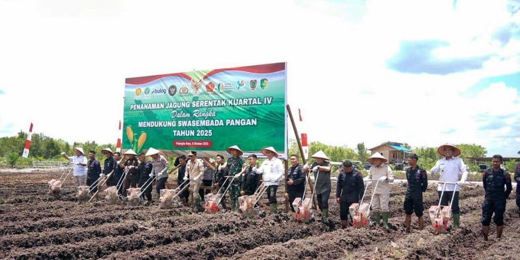 Pemko Palangka Raya Berkomitmen Dukung Penguatan Ketahanan Pangan Melalui Penanaman Jagung Serentak