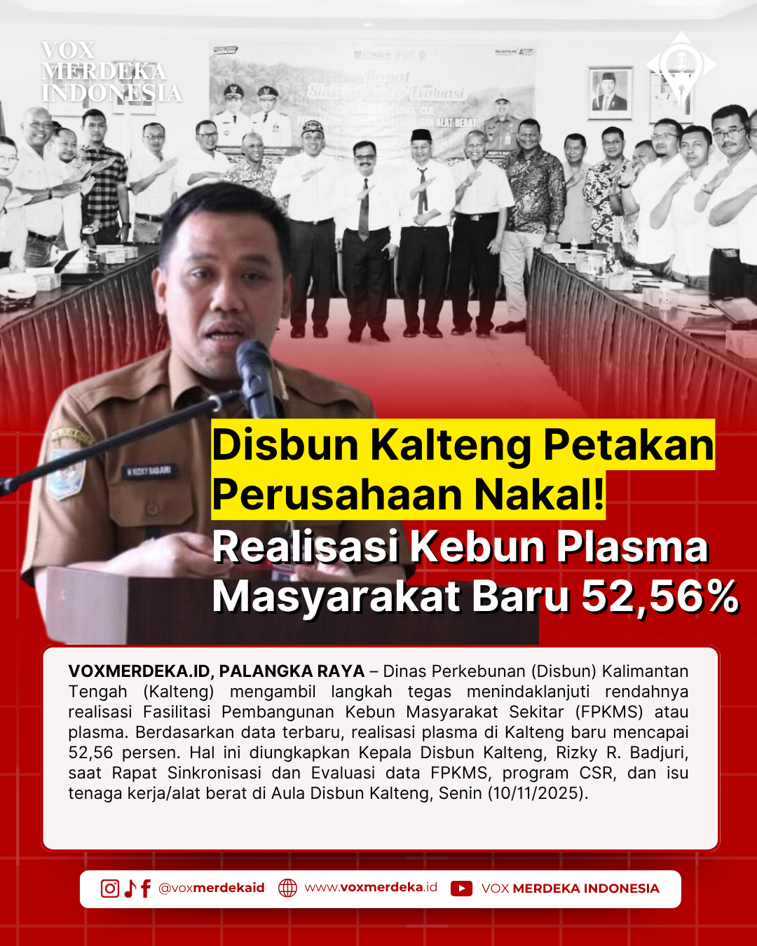 Disbun Kalteng Petakan Perusahaan Nakal! Realisasi Kebun Plasma Masyarakat Baru 52,56%