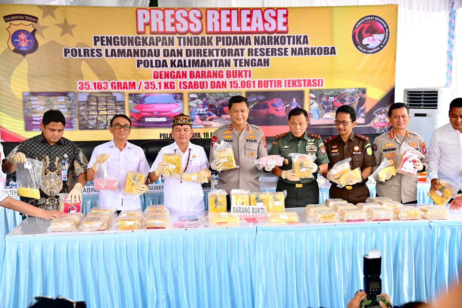 Hadir di Press Release Polda, Gubernur Tegaskan Kalteng Harus Bersih dari Narkotika