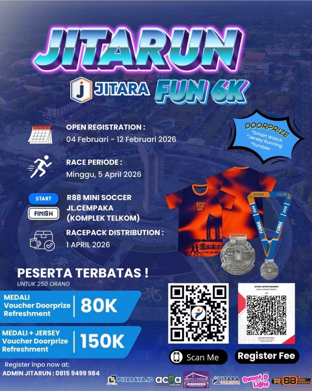 Gebrakan Kolaborasi Olahraga dan Teknologi Anak Muda Kalteng, 'JITARUN: Jitara Fun Run 6K' Menggunakan Sistem Tiketing Lokal