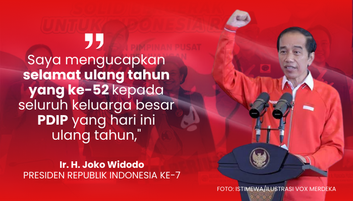 Jokowi Ucapkan Selamat HUT Ke-52 untuk PDIP