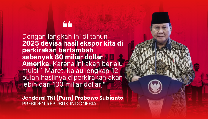 Teken Aturan DHE, Prabowo: Eksportir Wajib Simpan Dolar 100 Persen di Indonesia Selama 1 Tahun