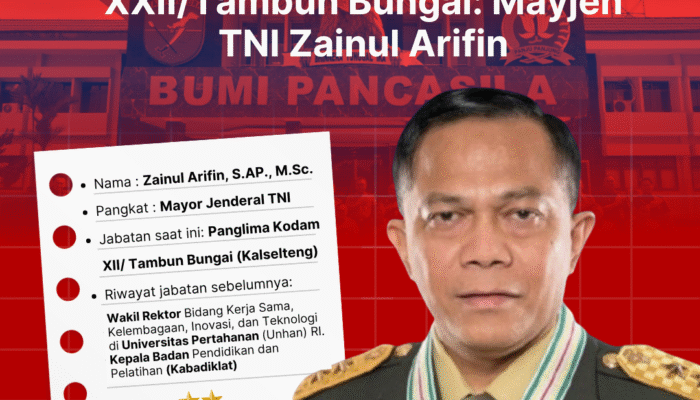 Ini Dia Sosok Panglima Kodam XXII/Tambun Bungai: Mayjen TNI Zainul Arifin
